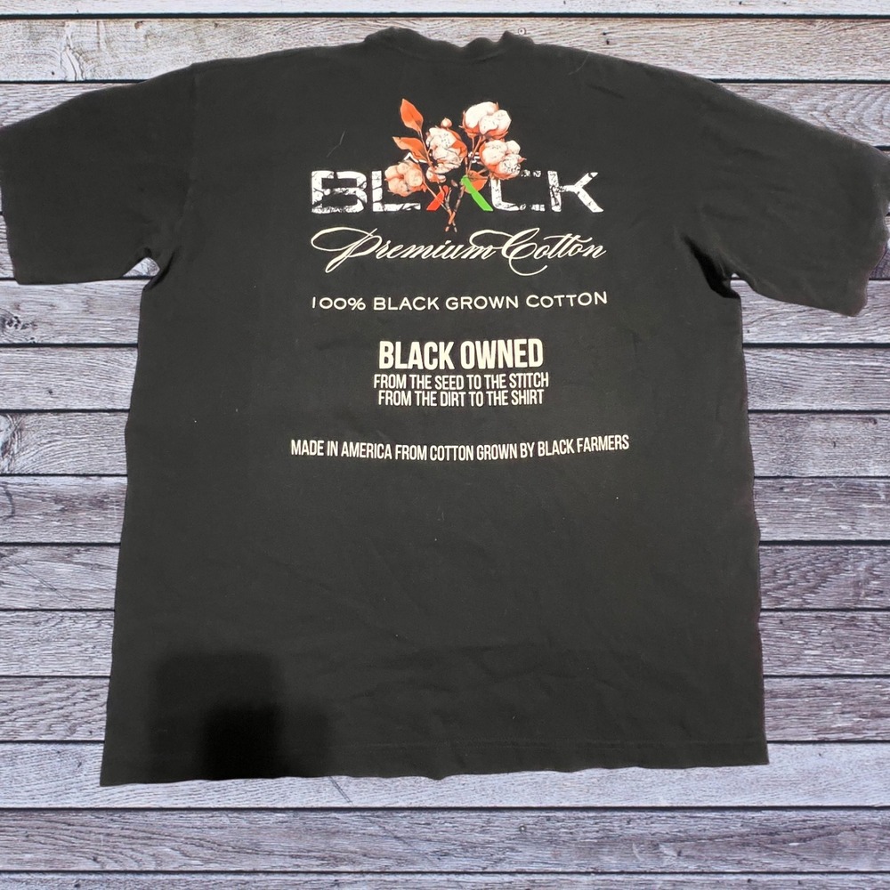 Black Premium Cotton Large T-Shirt Mens Black Excellent Black Owned‎ Graphic Tee